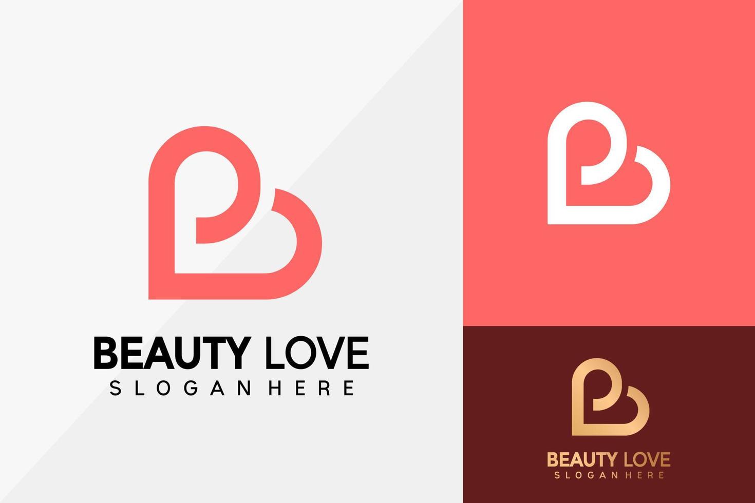 letter b liefde logo ontwerp, merk identiteit logo's vector, modern logo, logo ontwerpen vector illustratie sjabloon