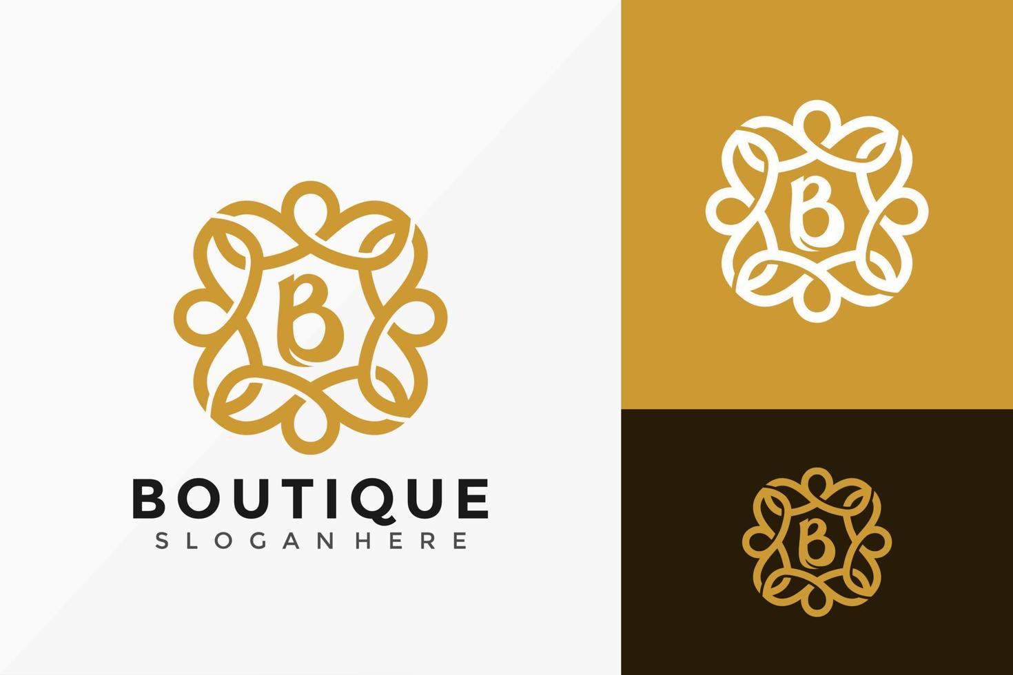 boutique bloem mode logo ontwerp. moderne idee logo's ontwerpen vector illustratie sjabloon