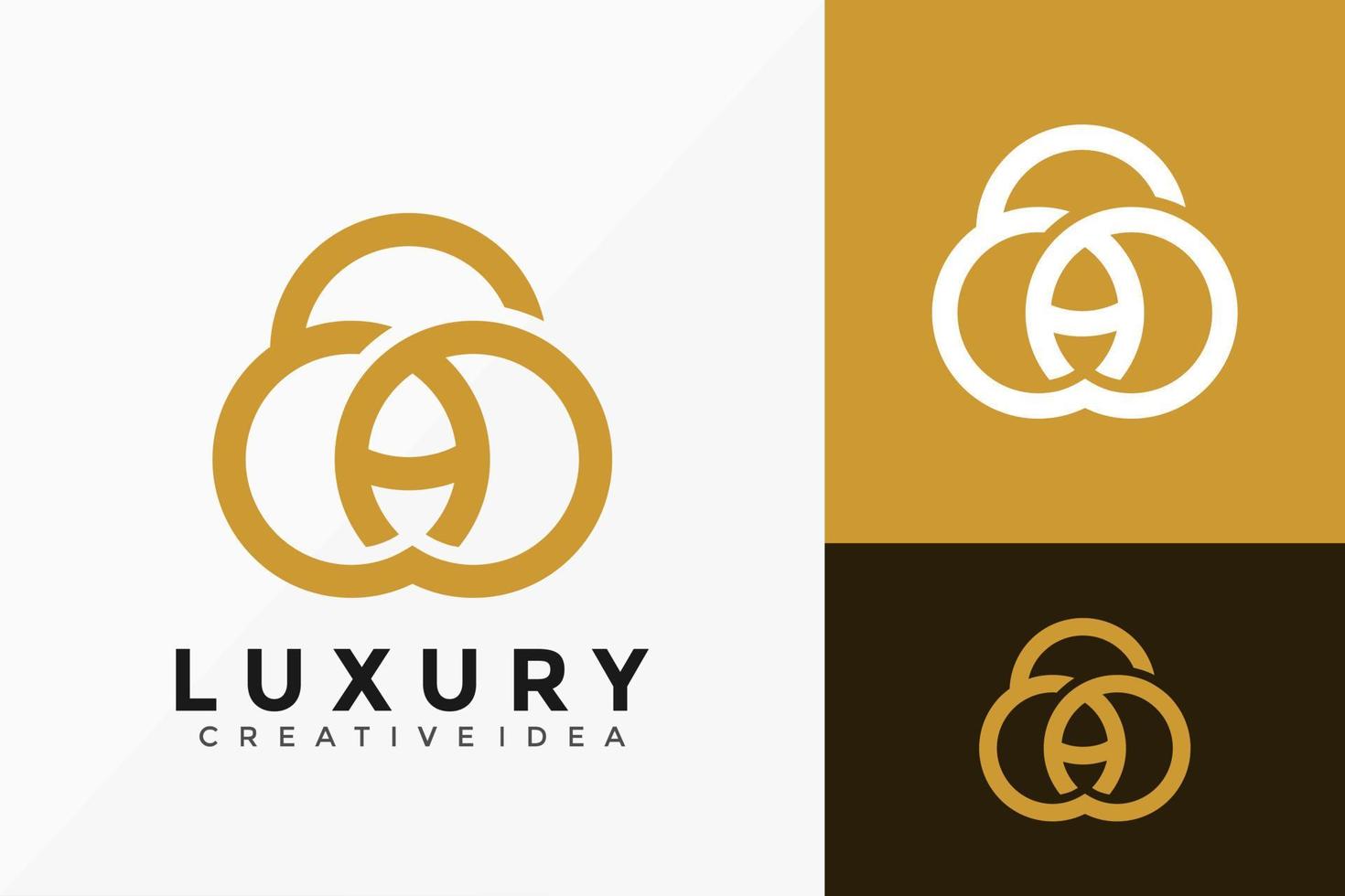 luxe letter een cirkel geometrische logo vector ontwerp. abstract embleem, ontwerpen concept, logo's, logo element voor sjabloon.