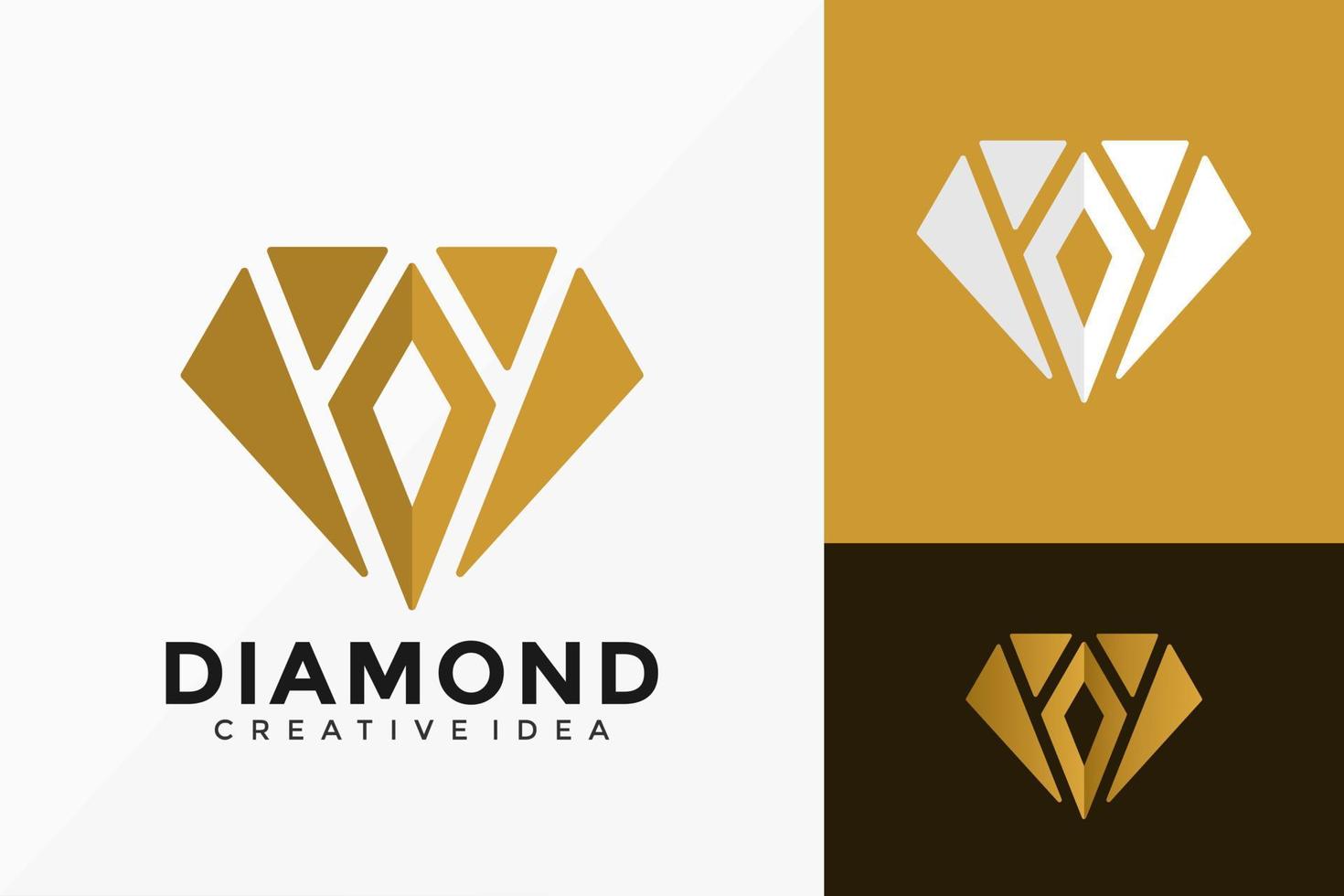 luxe diamant creatief logo vector ontwerp. abstract embleem, ontwerpen concept, logo's, logo element voor sjabloon.