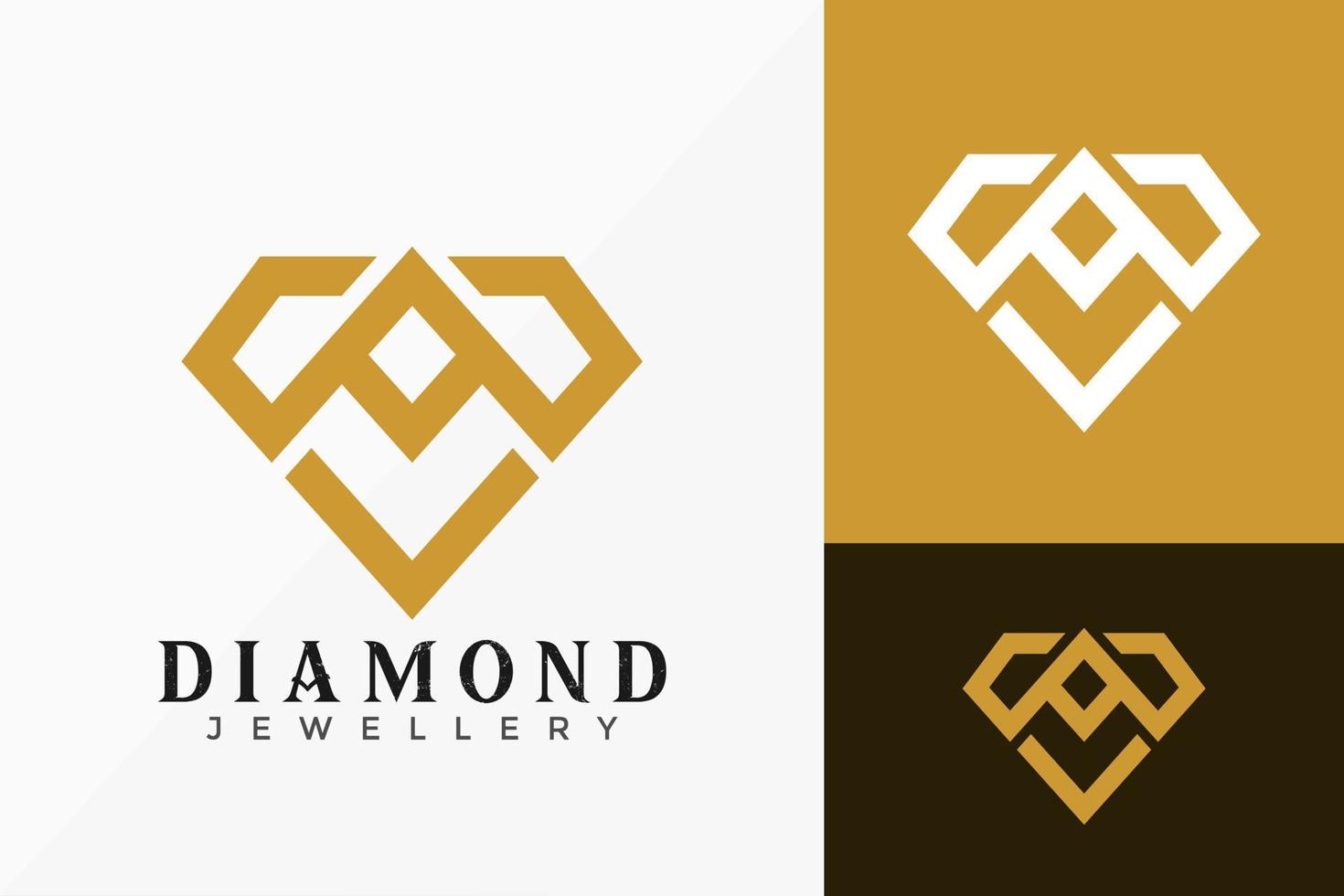 luxe brief een diamant logo vector ontwerp. abstract embleem, ontwerpen concept, logo's, logo element voor sjabloon.