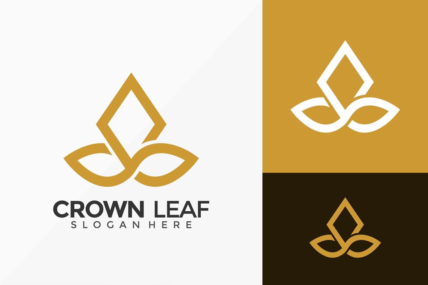 kroon blad logo ontwerp. creatief idee logo's ontwerpen vector illustratie sjabloon