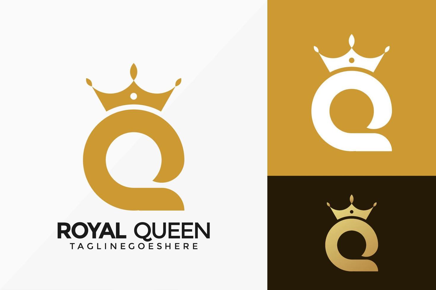 koninklijke koningin logo vector ontwerp. abstract embleem, ontwerpen concept, logo's, logo element voor sjabloon.