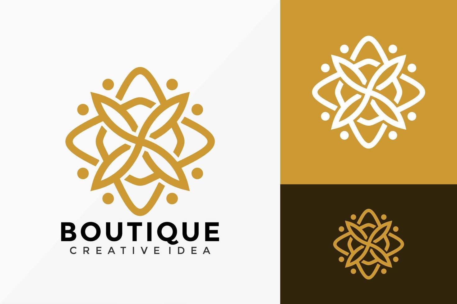 minimalistische bloem boutique logo vector ontwerp. abstract embleem, ontwerpen concept, logo's, logo element voor sjabloon.