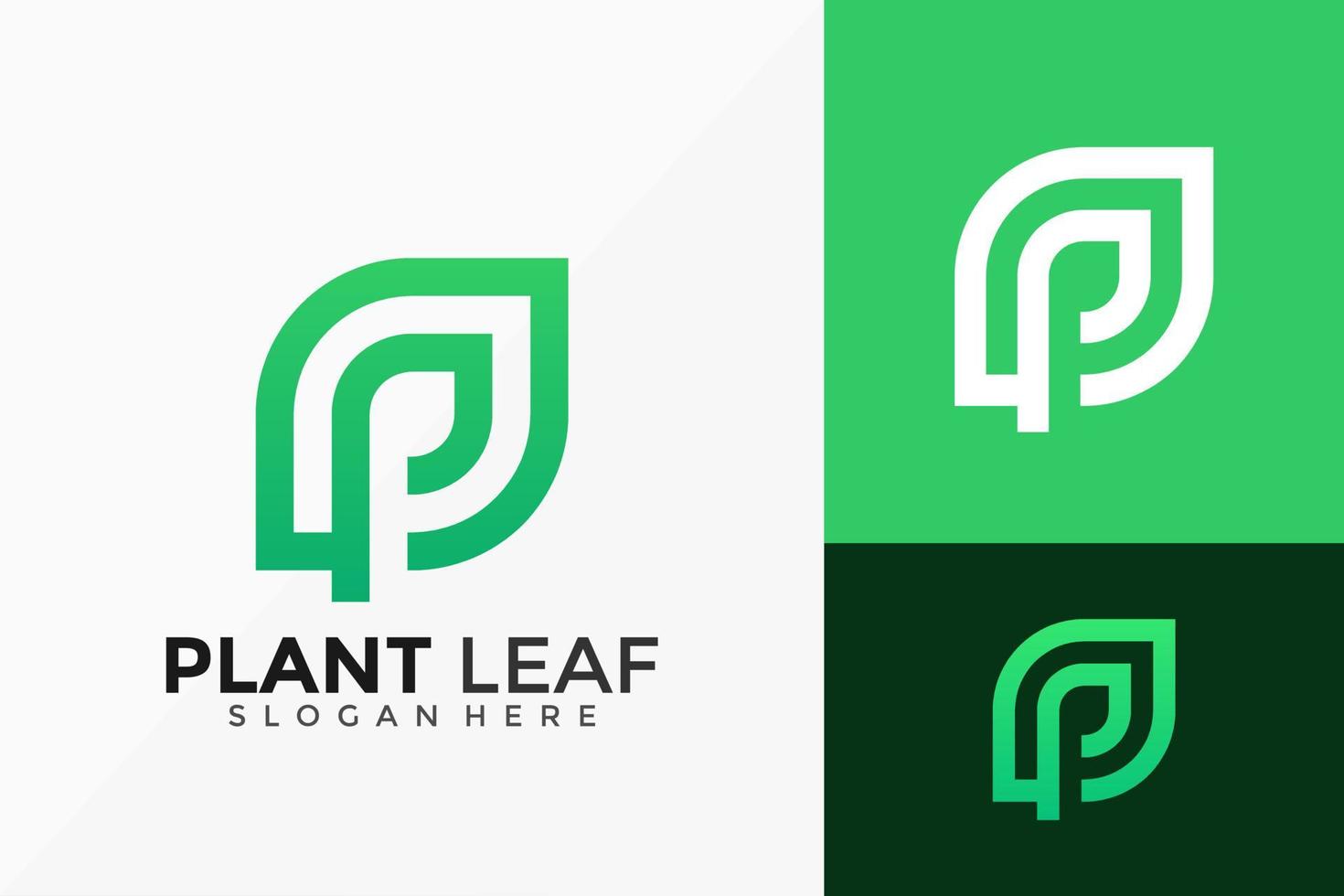 plant blad logo ontwerp. creatief idee logo's ontwerpen vector illustratie sjabloon