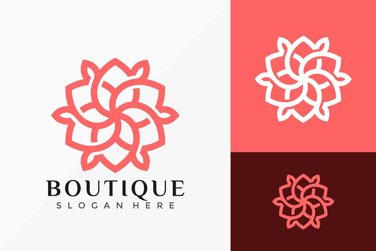 schoonheid lotus boutique logo vector ontwerp. abstract embleem, ontwerpen concept, logo's, logo element voor sjabloon.