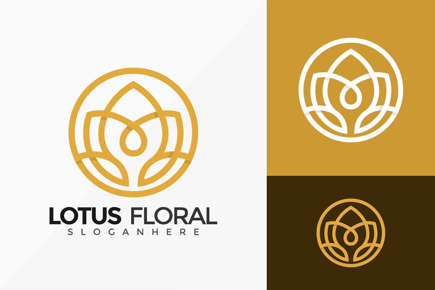 luxe lijn kunst lotus bloem logo vector ontwerp. abstract embleem, ontwerpen concept, logo's, logo element voor sjabloon.