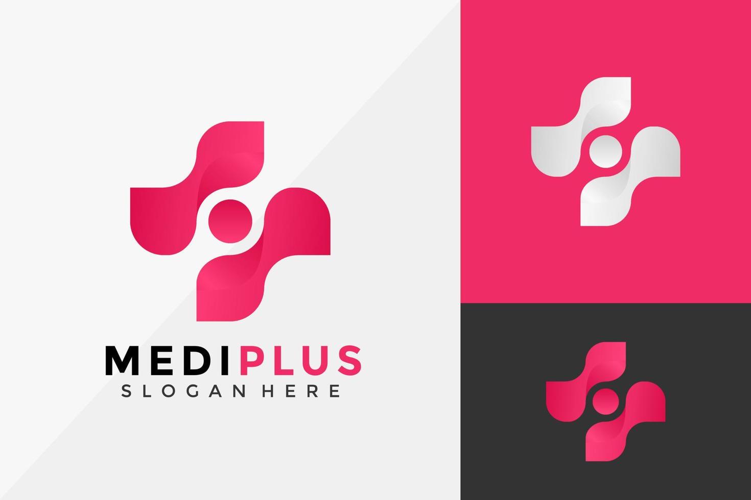 kleurrijke medische plus pictogram logo ontwerp, moderne logo ontwerpen vector illustratie sjabloon