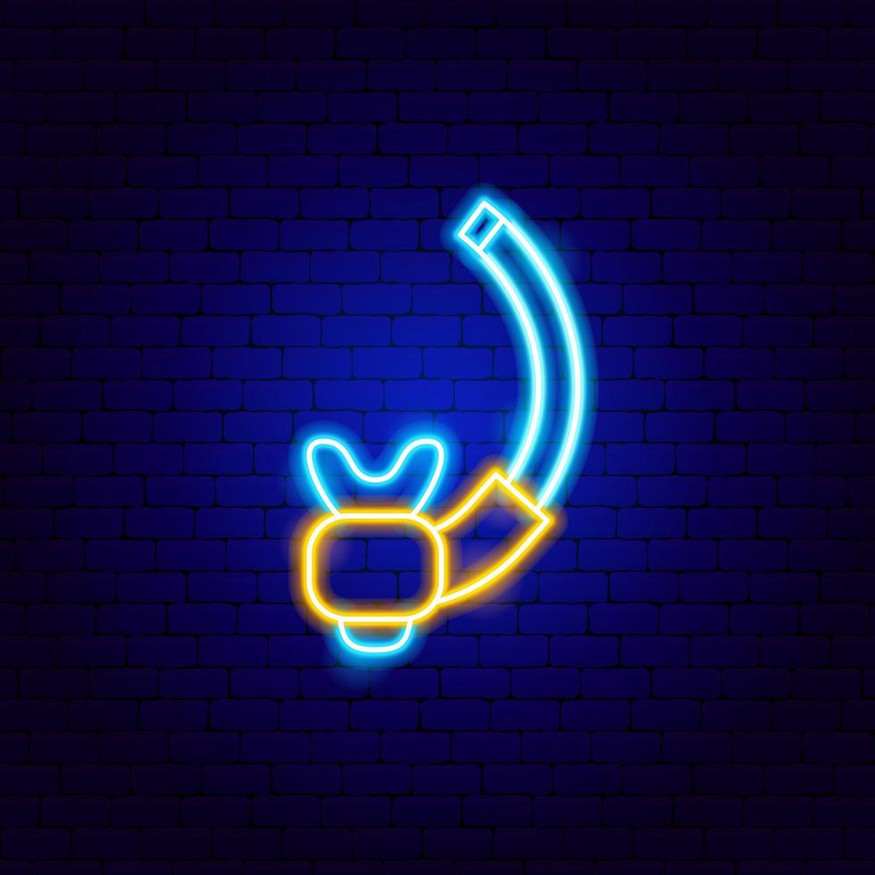 snorkel neon teken vector