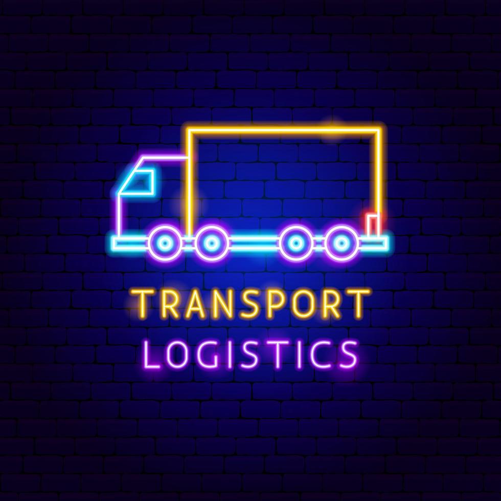transport logistiek neon label vector