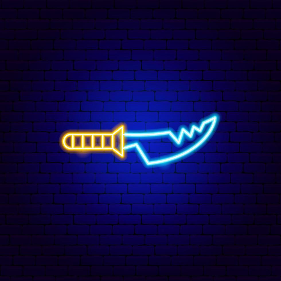 duiker mes neon teken vector