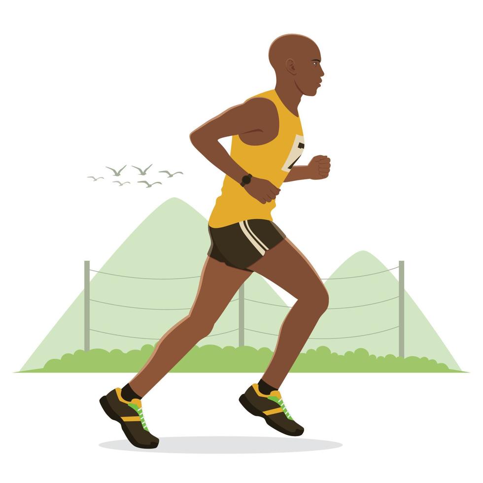 illustratie van marathonloper vector