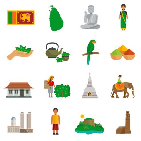 Sri Lanka-pictogrammen vector