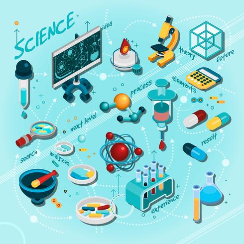 Science isometric Flowchart vector