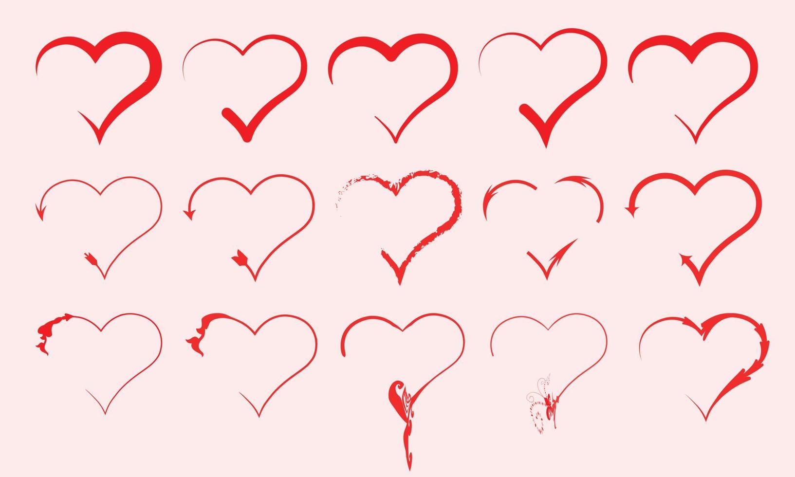 Valentijnsdag rood en roze clip art design collectie deel drie vector
