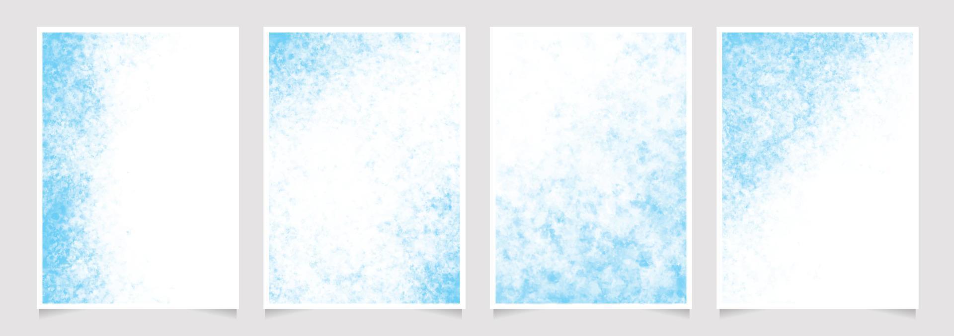 blauwe penseelstreek aquarel splash achtergrond voor bruiloft of verjaardag uitnodigingskaart 5x7 collectie vector