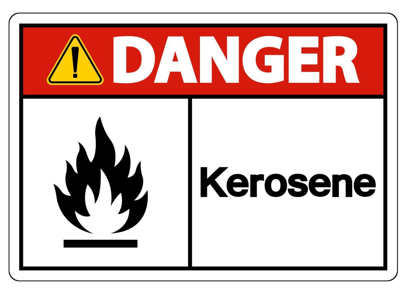 gevaar kerosine symbool teken op witte achtergrond vector