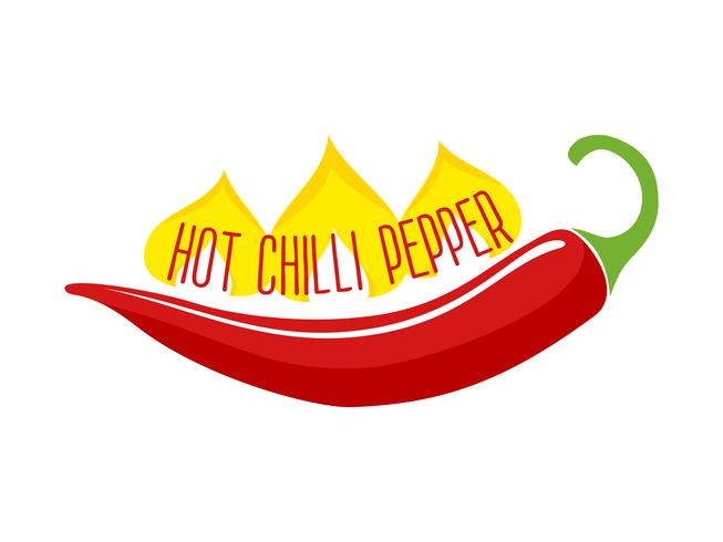 Hot Chili Pepper Pod één object vector