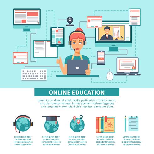 Online onderwijs Training Infographics vector