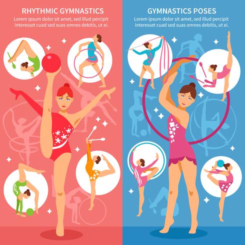 Ritmische gymnastiek verticale banners vector