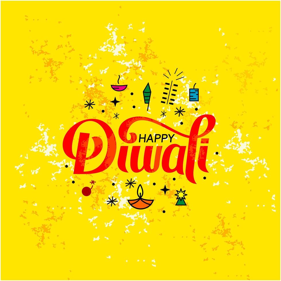 illustratie van diwali voor de viering van de typografie van het hindoeïstische gemeenschapsfestival vector