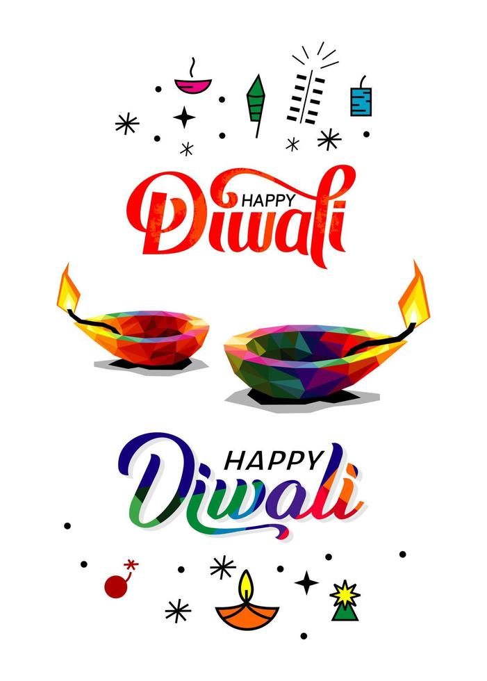 illustratie van diwali voor de viering van de typografie van het hindoeïstische gemeenschapsfestival vector