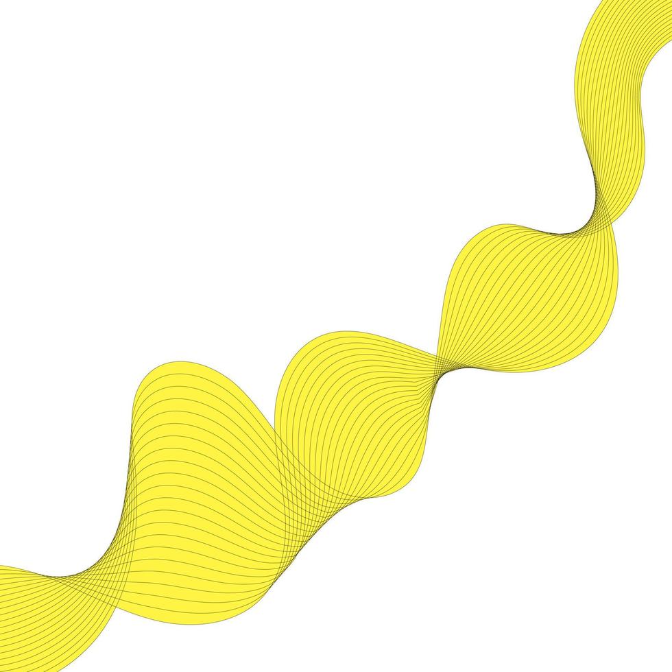 vector golvende abstracte geometrische achtergrond, geel lint.