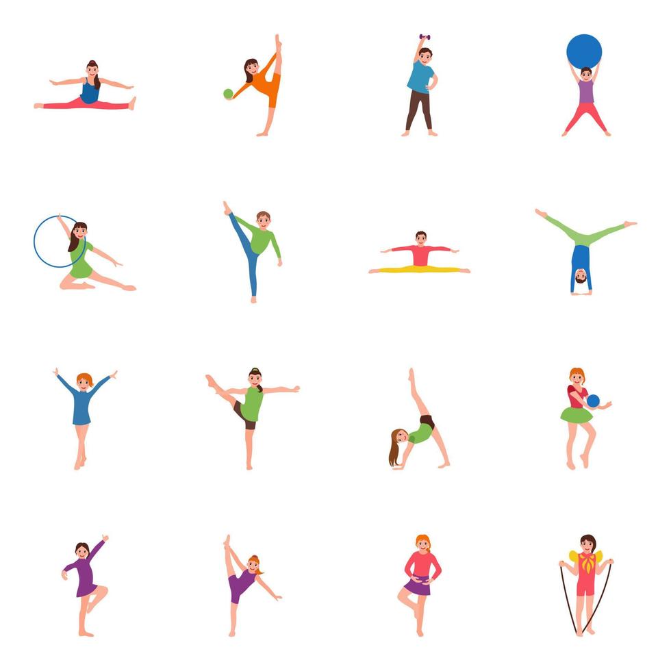 trendy gymnastiekconcepten vector