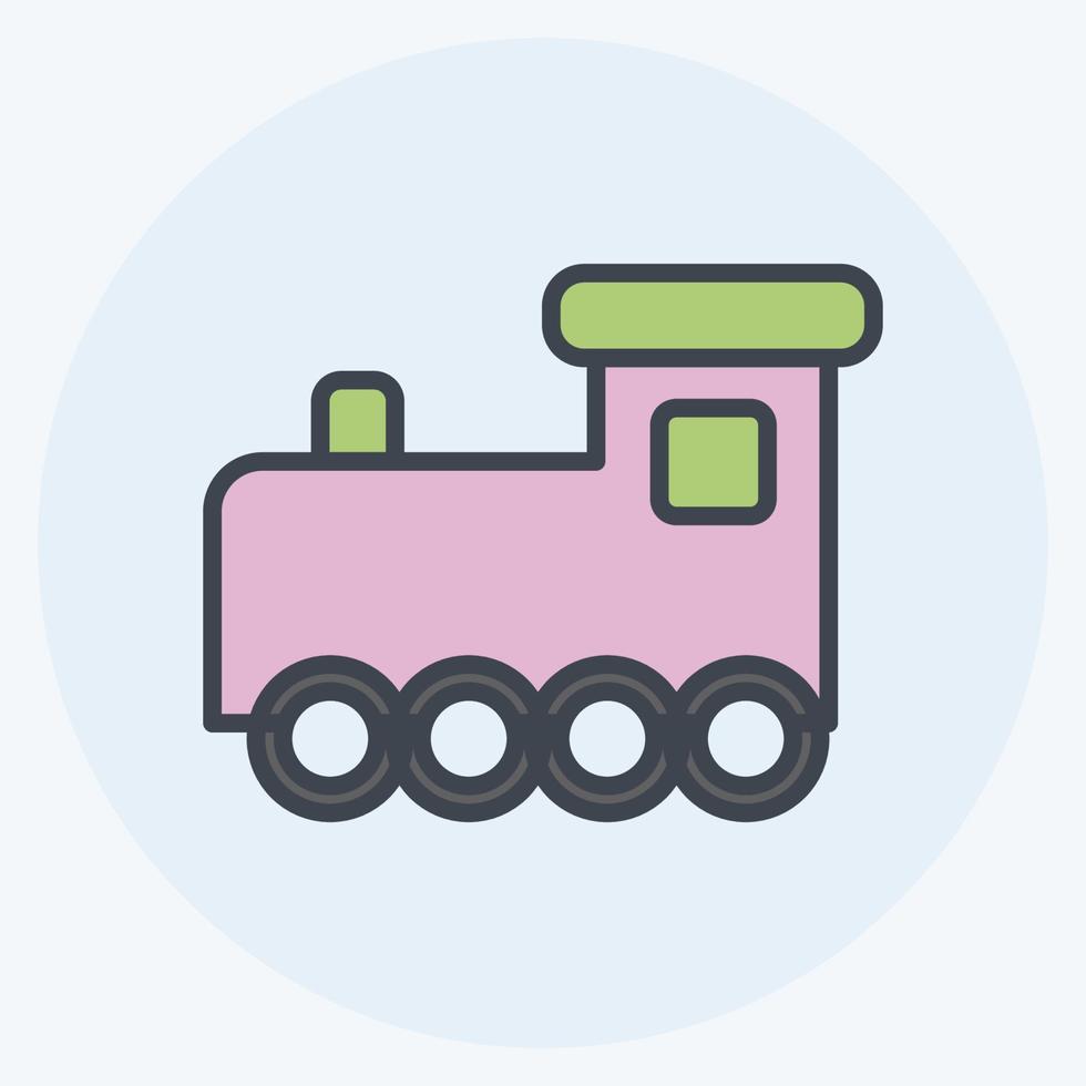 pictogram speelgoed trein i - kleur stuurman stijl - eenvoudige illustratie vector
