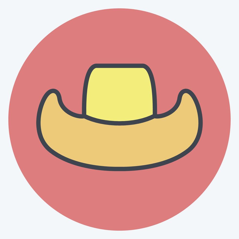 pictogram cowboyhoed - kleur partner stijl - eenvoudige illustratie, goed voor afdrukken, aankondigingen, enz vector