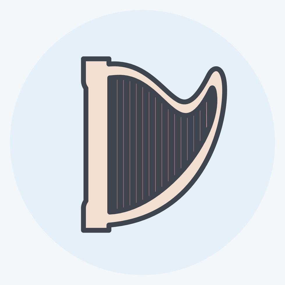 pictogram harp - kleur partner stijl - eenvoudige illustratie, goed voor afdrukken, aankondigingen, enz vector