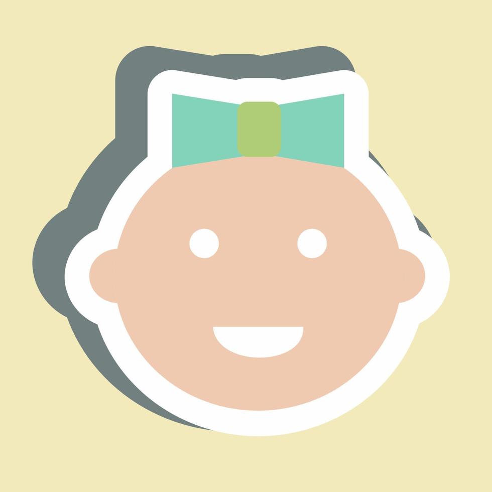 sticker babymeisje - eenvoudige illustratie vector