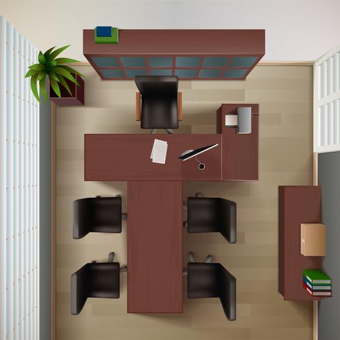 Office Bovenaanzicht Illustratie vector