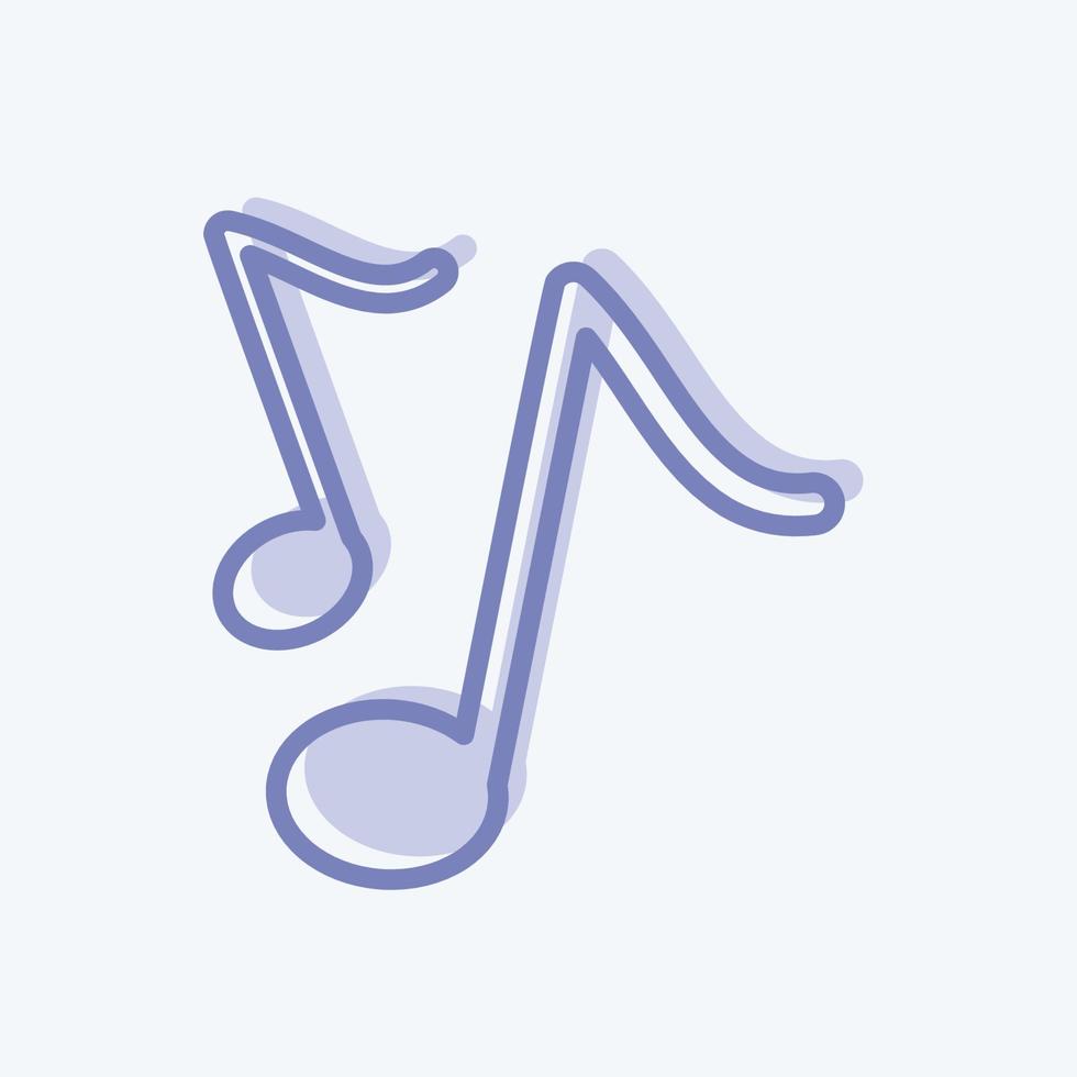 pictogram muzieknoot i - tweekleurige stijl - eenvoudige illustratie, goed voor afdrukken, aankondigingen, enz vector