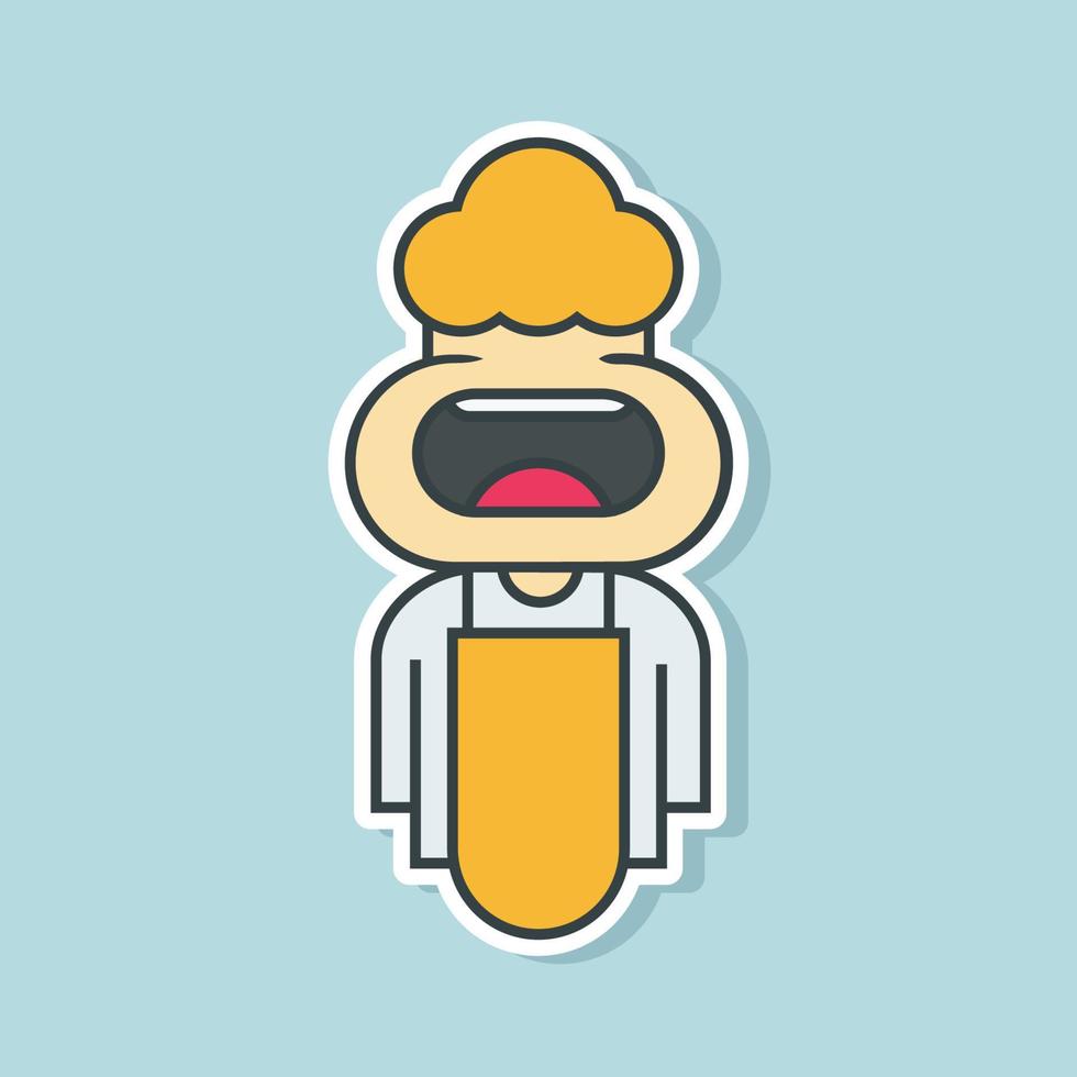 schattige mascotte mannelijke chef-kok karakter vectorillustratie vector