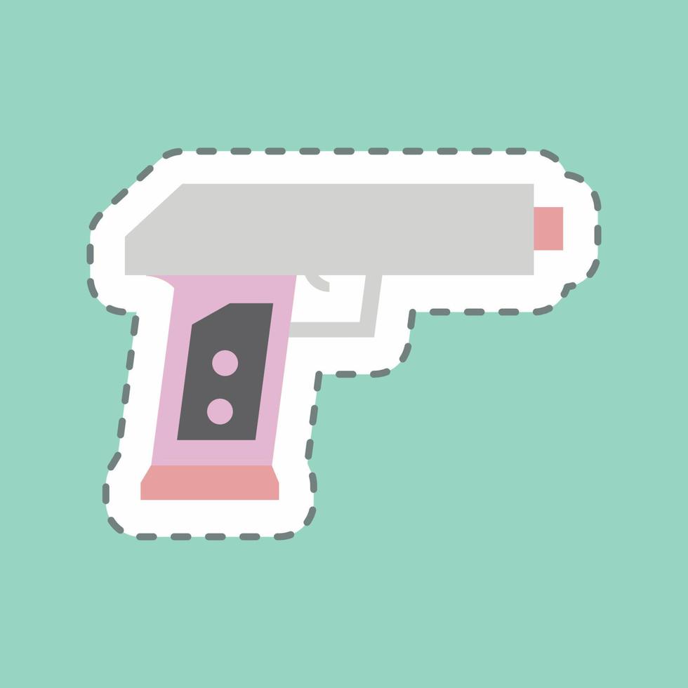 sticker speelgoed geweer lijn gesneden - eenvoudige illustratie vector