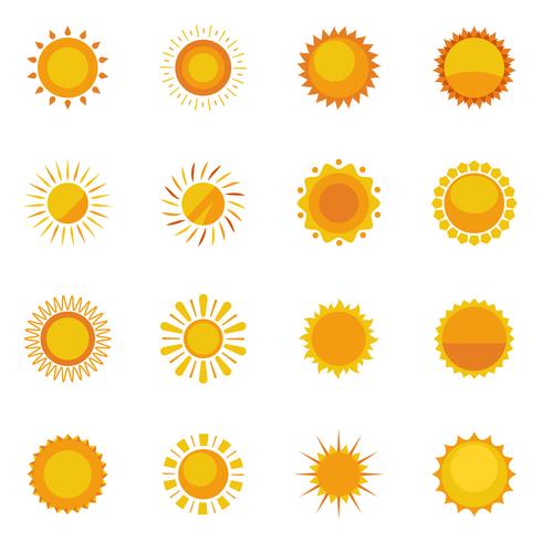 zon pictogrammen collectie vector