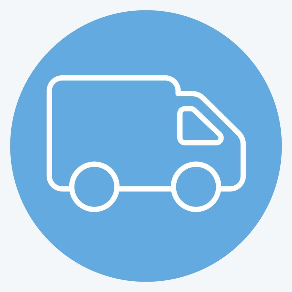 pictogram speelgoed vrachtwagen - blauwe ogen stijl - eenvoudige illustratie vector