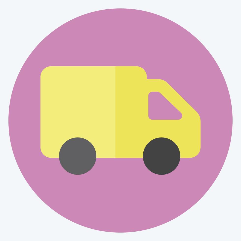 pictogram speelgoed vrachtwagen - vlakke stijl - eenvoudige illustratie vector