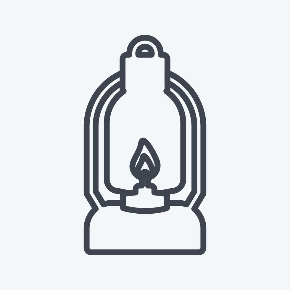 pictogram verlichte lamp - lijnstijl - eenvoudige illustratie vector