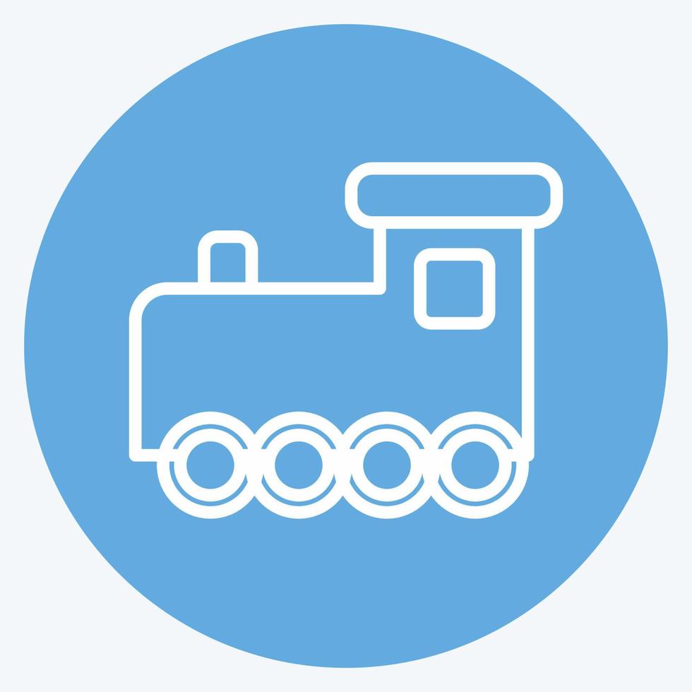 pictogram speelgoed trein i - blauwe ogen stijl - eenvoudige illustratie vector