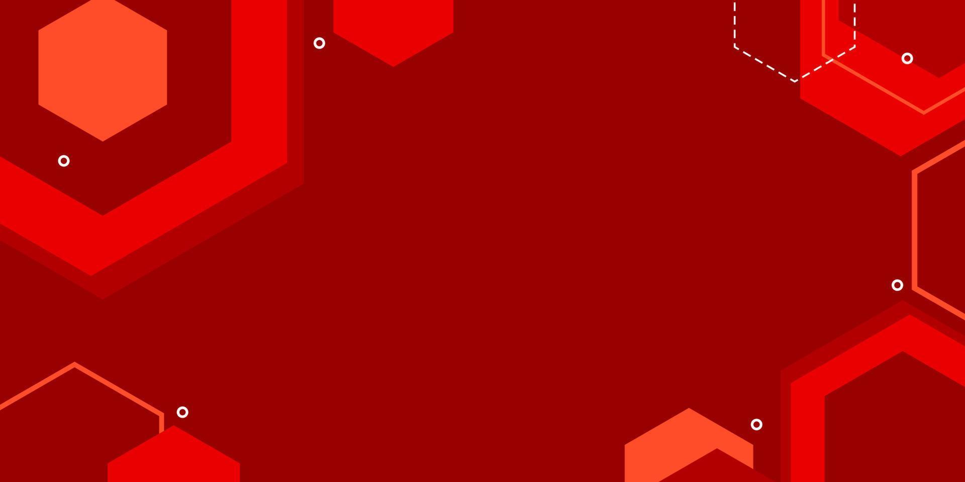 abstracte zeshoekige met rode achtergrond vector