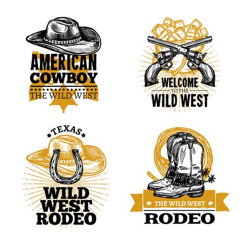 Retro Emblemen van de cowboy vector