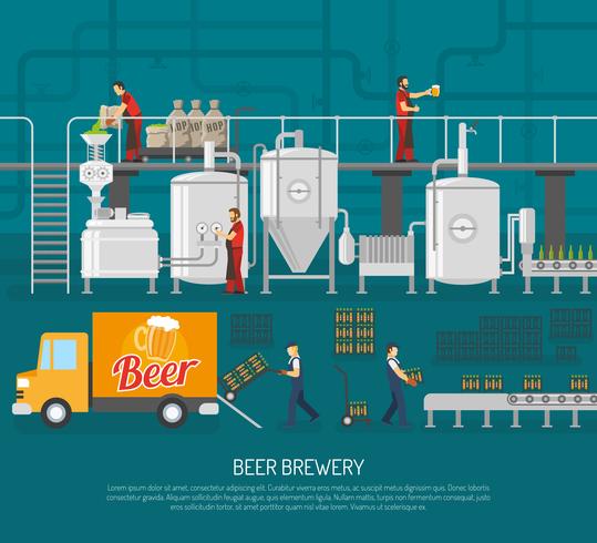 Brouwerij en bier illustratie vector