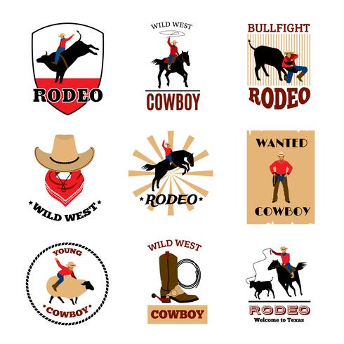 Emblemen Set Rodeo vector