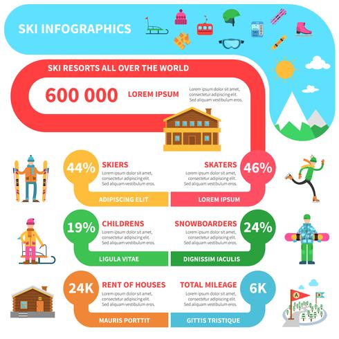 Wintersport infographics vector