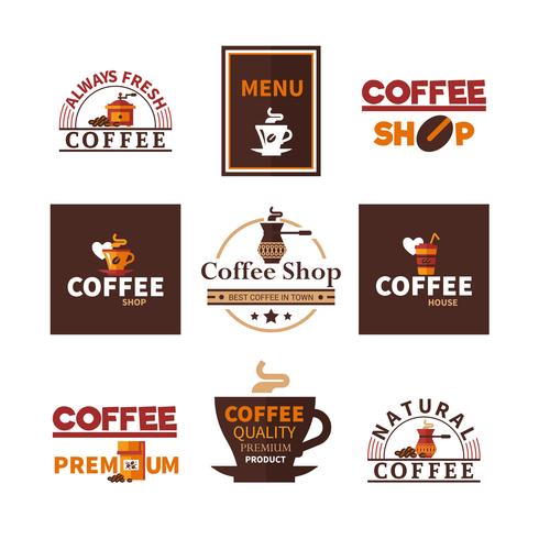 Coffee Shop Cafe Design emblemenverzameling vector