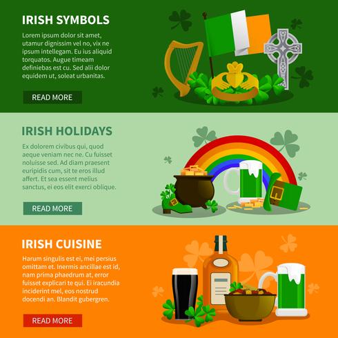 Ierland horizontale banners vector