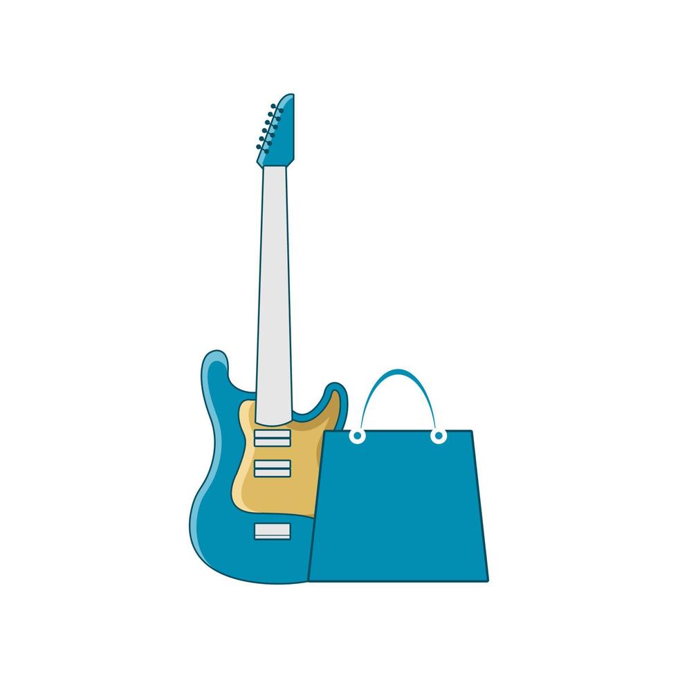 illustratie vectorafbeelding van gitaar winkel logo. perfect om te gebruiken voor een muziekbedrijf vector