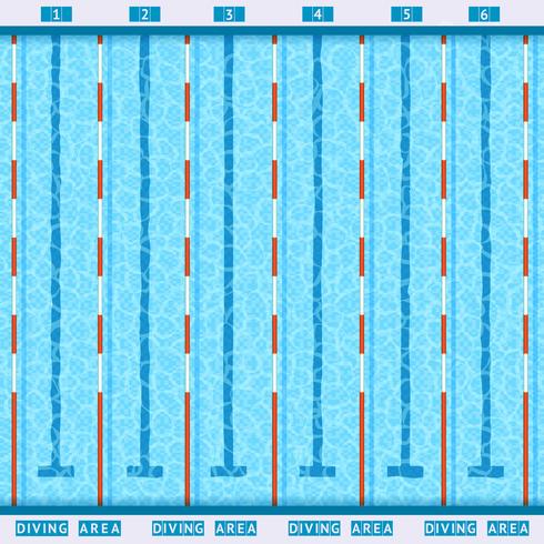 Zwembad Bovenaanzicht Flat Pictogram vector